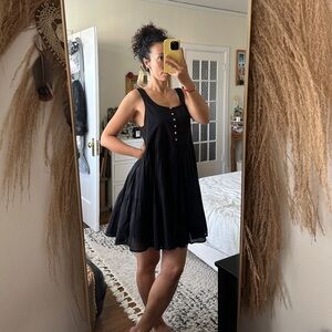 & Other Stories tiered Ruffled Black Mini Dress